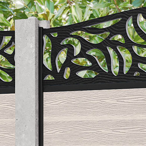 Classic Plume Curved Top Fence Panel - Mid Stone - for existing concrete posts