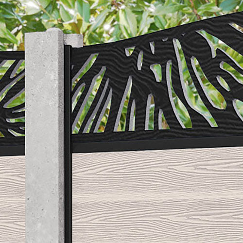 Classic Poppy Curved Top Fence Panel - Mid Stone - for existing concrete posts