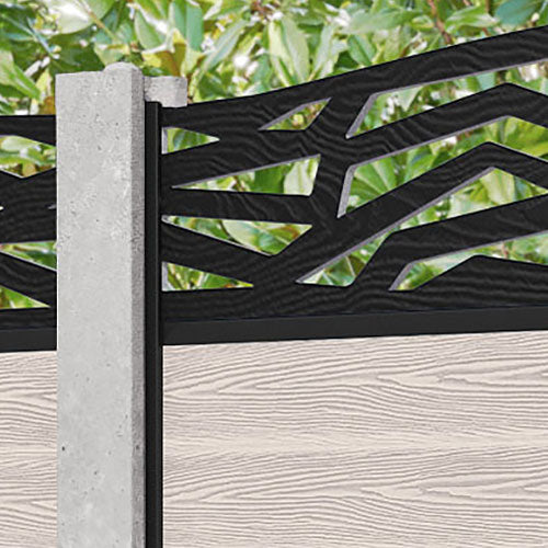 Classic Zenith Curved Top Fence Panel - Mid Stone - for existing concrete posts