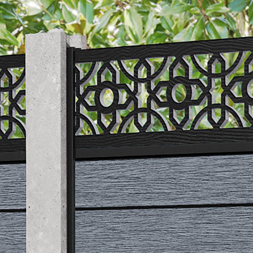 Fusion Nabila Fence Panel - Anthracite - for existing concrete posts