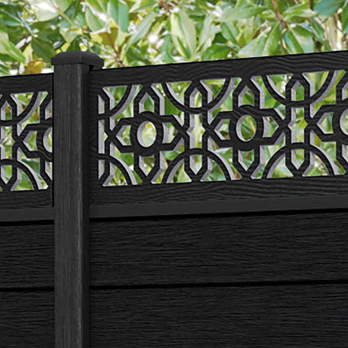 Fusion Nabila Fence Panel - Black - with our composite posts