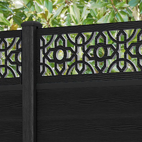 Classic Nabila Fence Panel - Black - with our composite posts
