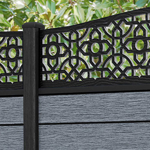 Fusion Nabila Curved Top Fence Panel - Anthracite - with our composite posts