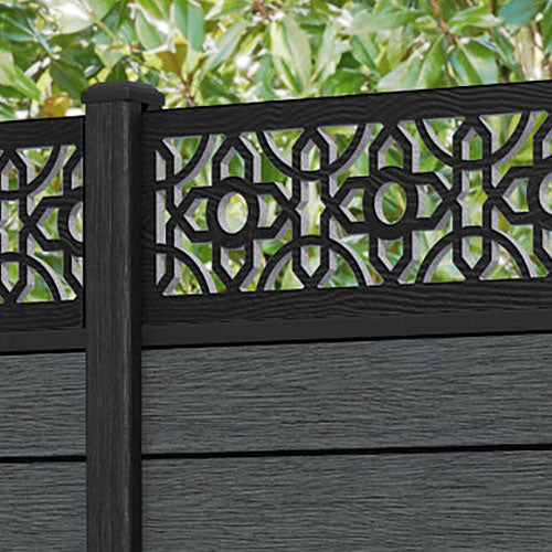 Fusion Nabila Fence Panel - Dark Grey - with our composite posts