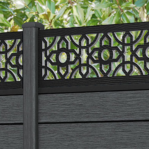 Fusion Nabila Fence Panel - Dark Grey - with our composite posts