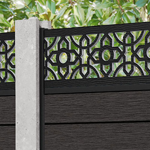 Fusion Nabila Fence Panel - Dark Oak - for existing concrete posts