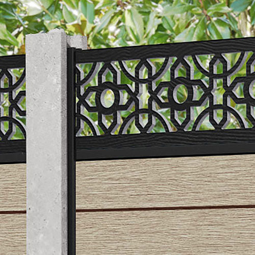 Fusion Nabila Fence Panel - Light Oak - for existing concrete posts