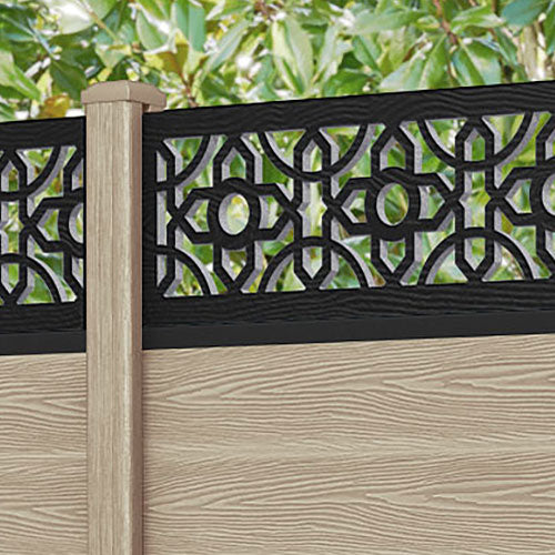 Classic Nabila Fence Panel - Light Oak - with our composite posts