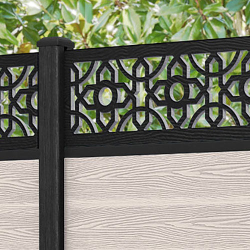 Classic Nabila Fence Panel - Mid Stone - with our composite posts