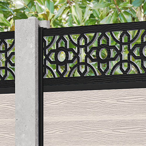Classic Nabila Fence Panel - Mid Stone - for existing concrete posts