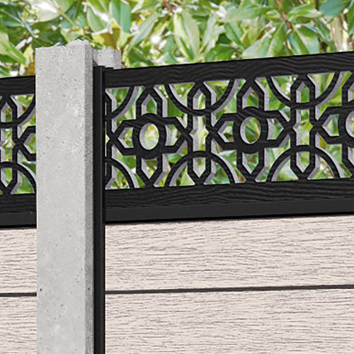 Fusion Nabila Fence Panel - Mid Stone - for existing concrete posts