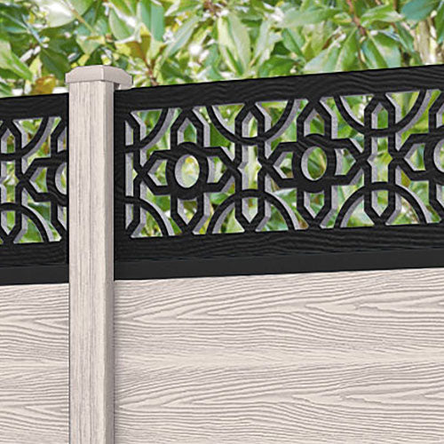 Classic Nabila Fence Panel - Mid Stone - with our composite posts