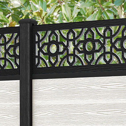 Classic Nabila Fence Panel - Light Stone - with our composite posts