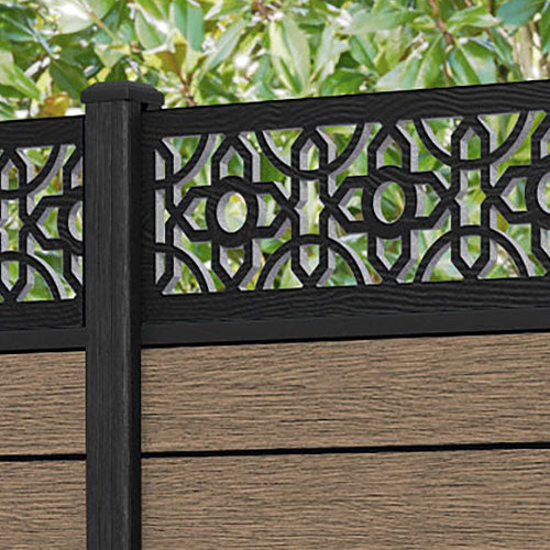 Fusion Nabila Fence Panel - Teak - with our composite posts