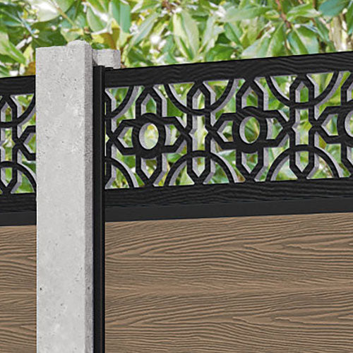Classic Nabila Fence Panel - Teak - for existing concrete posts