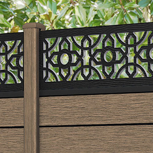 Fusion Nabila Fence Panel - Teak - with our composite posts