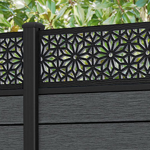 Fusion Narwa Fence Panel - Dark Grey - with our aluminium posts