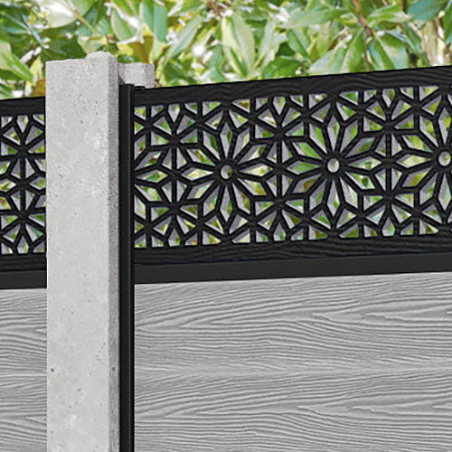 Classic Narwa Fence Panel - Light Grey - for existing concrete posts