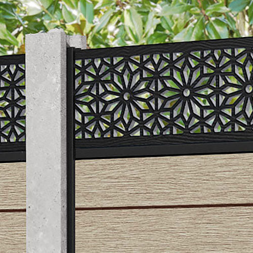 Fusion Narwa Fence Panel - Light Oak - for existing concrete posts