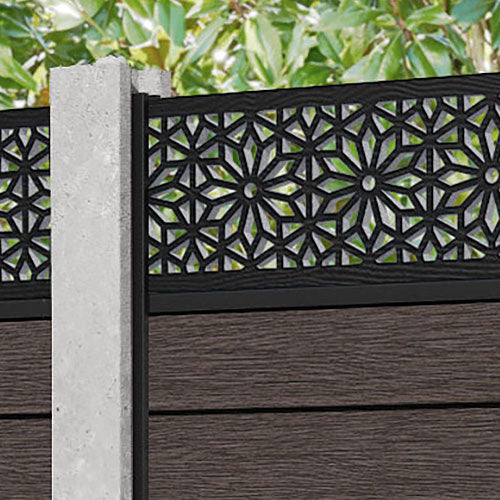 Fusion Narwa Fence Panel - Mid Brown - for existing concrete posts