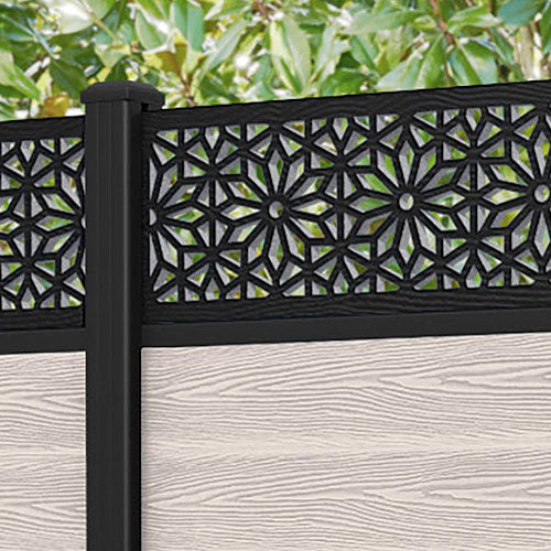 Classic Narwa Fence Panel - Mid Stone - with our aluminium posts