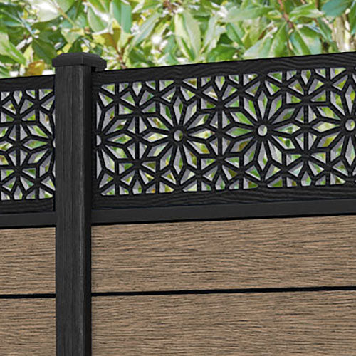 Fusion Narwa Fence Panel - Teak - with our composite posts
