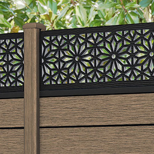 Fusion Narwa Fence Panel - Teak - with our composite posts