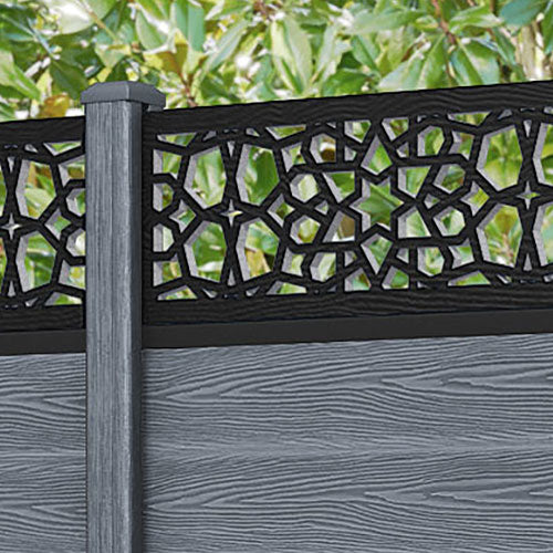 Classic Nazira Fence Panel - Anthracite - with our composite posts