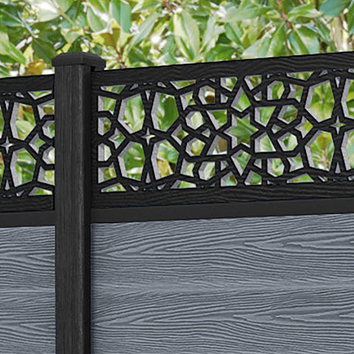 Classic Nazira Fence Panel - Anthracite - with our composite posts