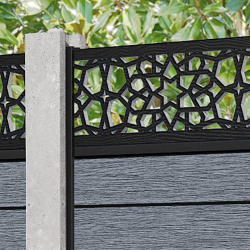 Fusion Nazira Fence Panel - Anthracite - for existing concrete posts