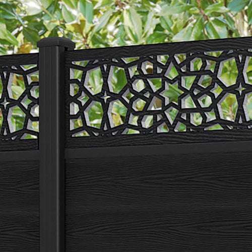Classic Narwa Fence Panel - Black - with our aluminium posts