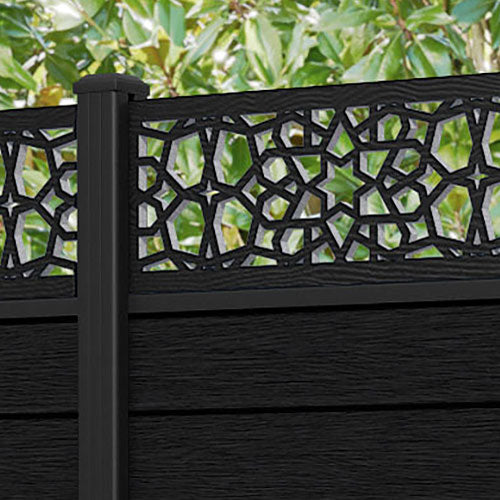 Fusion Nazira Fence Panel - Black - with our aluminium posts