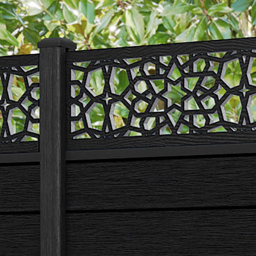 Fusion Nazira Fence Panel - Black - with our composite posts