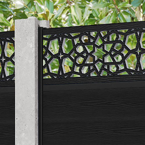 Classic Narwa Fence Panel - Black - for existing concrete posts