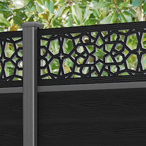 Classic Nazira Fence Panel - Black - with our aluminium posts