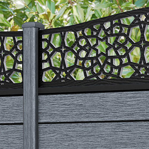 Fusion Nazira Curved Top Fence Panel - Anthracite - with our composite posts