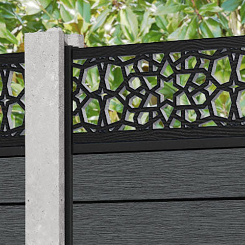 Fusion Nazira Fence Panel - Dark Grey - for existing concrete posts