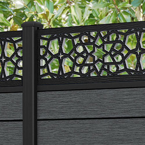 Fusion Nazira Fence Panel - Dark Grey - with our aluminium posts