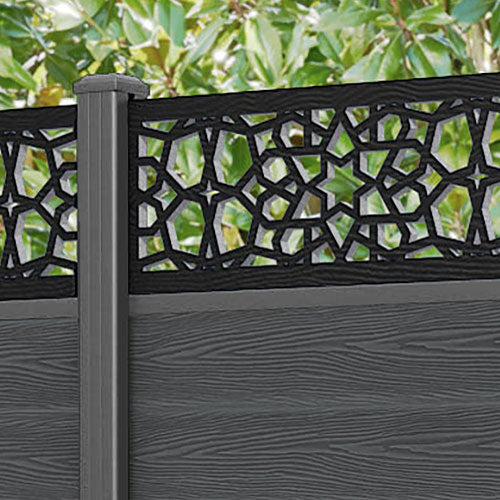 Classic Nazira Fence Panel - Dark Grey - with our aluminium posts