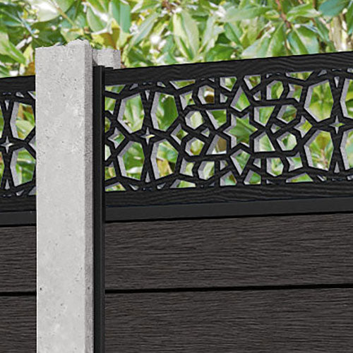 Fusion Nazira Fence Panel - Dark Oak - for existing concrete posts