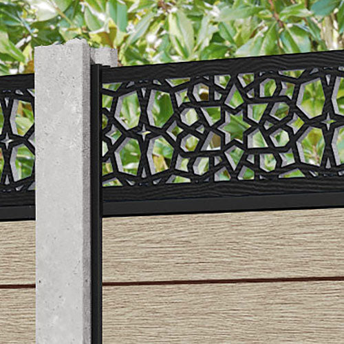 Fusion Nazira Fence Panel - Light Oak - for existing concrete posts