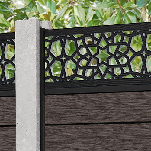 Fusion Nazira Fence Panel - Mid Brown - for existing concrete posts
