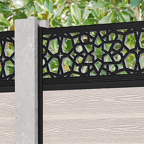 Classic Nazira Fence Panel - Mid Stone - for existing concrete posts