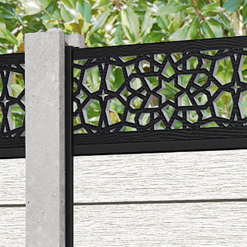Fusion Nazira Fence Panel - Light Stone - for existing concrete posts