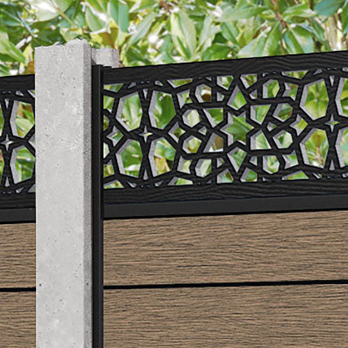 Fusion Nazira Fence Panel - Teak - for existing concrete posts