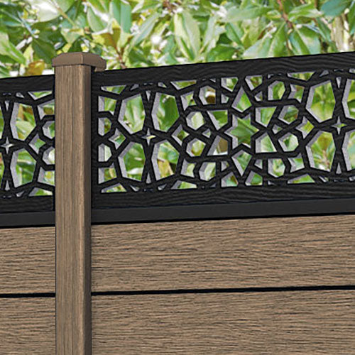 Fusion Nazira Fence Panel - Teak - with our composite posts