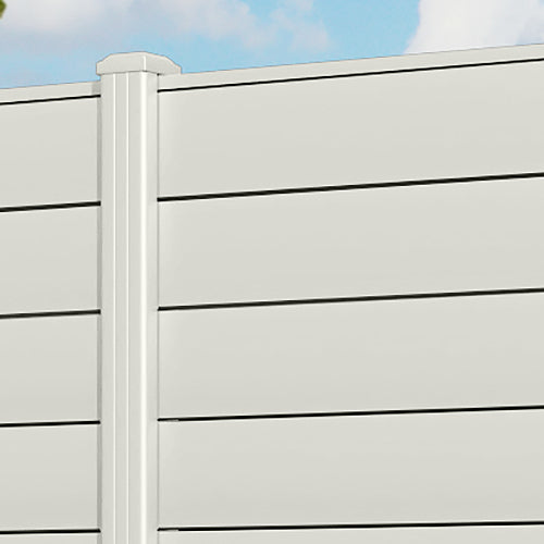 Gate Matching Aluminium Fence Panel - Off White - with our aluminium posts