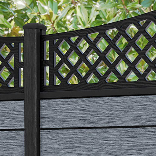 Fusion Oxford Curved Top Fence Panel - Anthracite - with our aluminium posts