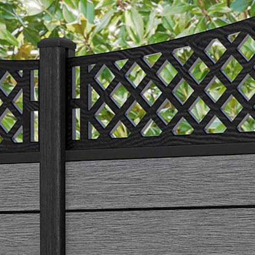 Fusion Oxford Curved Top Fence Panel - Mid Grey - with our composite posts