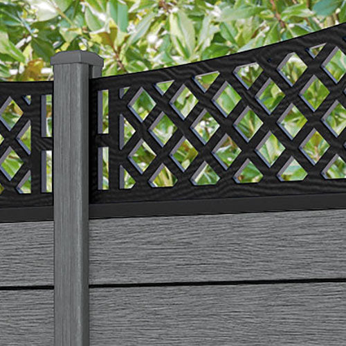 Fusion Oxford Curved Top Fence Panel - Mid Grey - with our composite posts